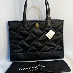 Kurt Geiger Black Satin Tote Bag